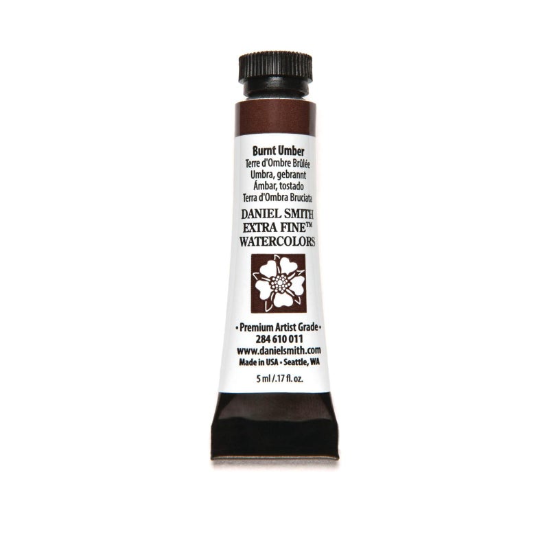 Daniel Smith 284610011 Extra Fine Watercolors Tube, 5ml, Burnt Umber - Image 1
